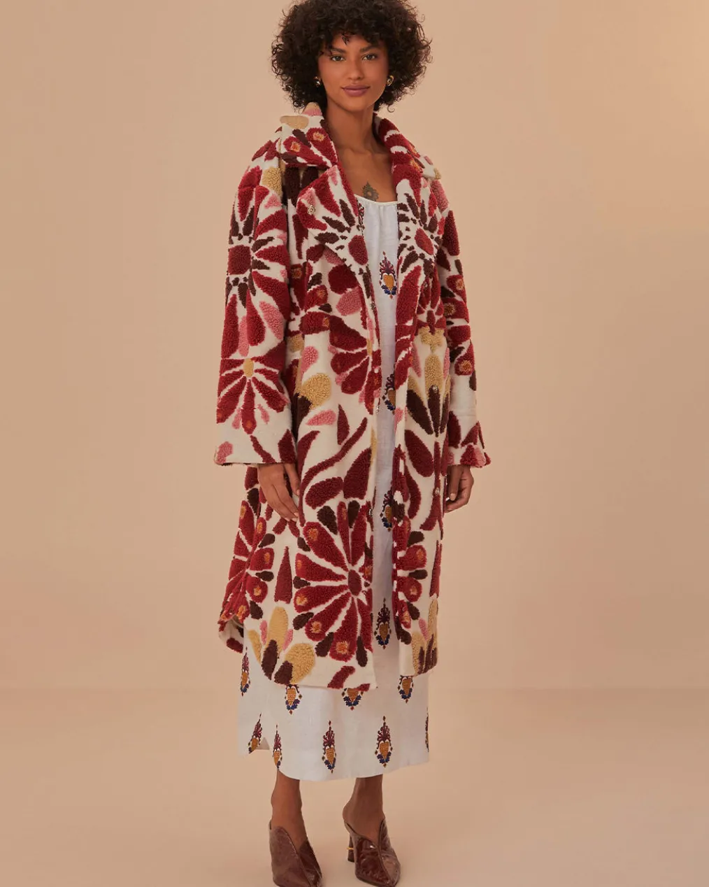 Ainika Flowers Fleece Coat