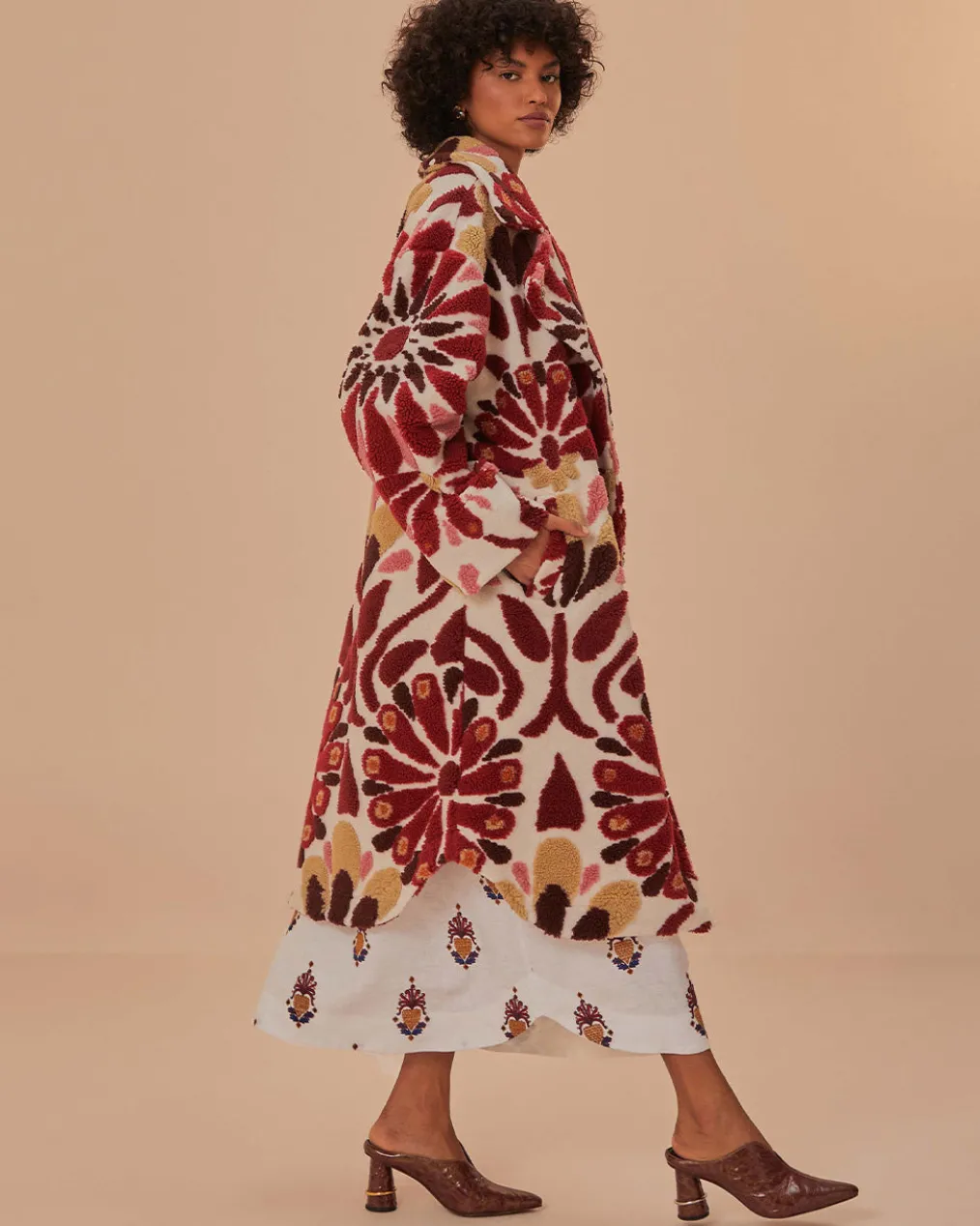 Ainika Flowers Fleece Coat