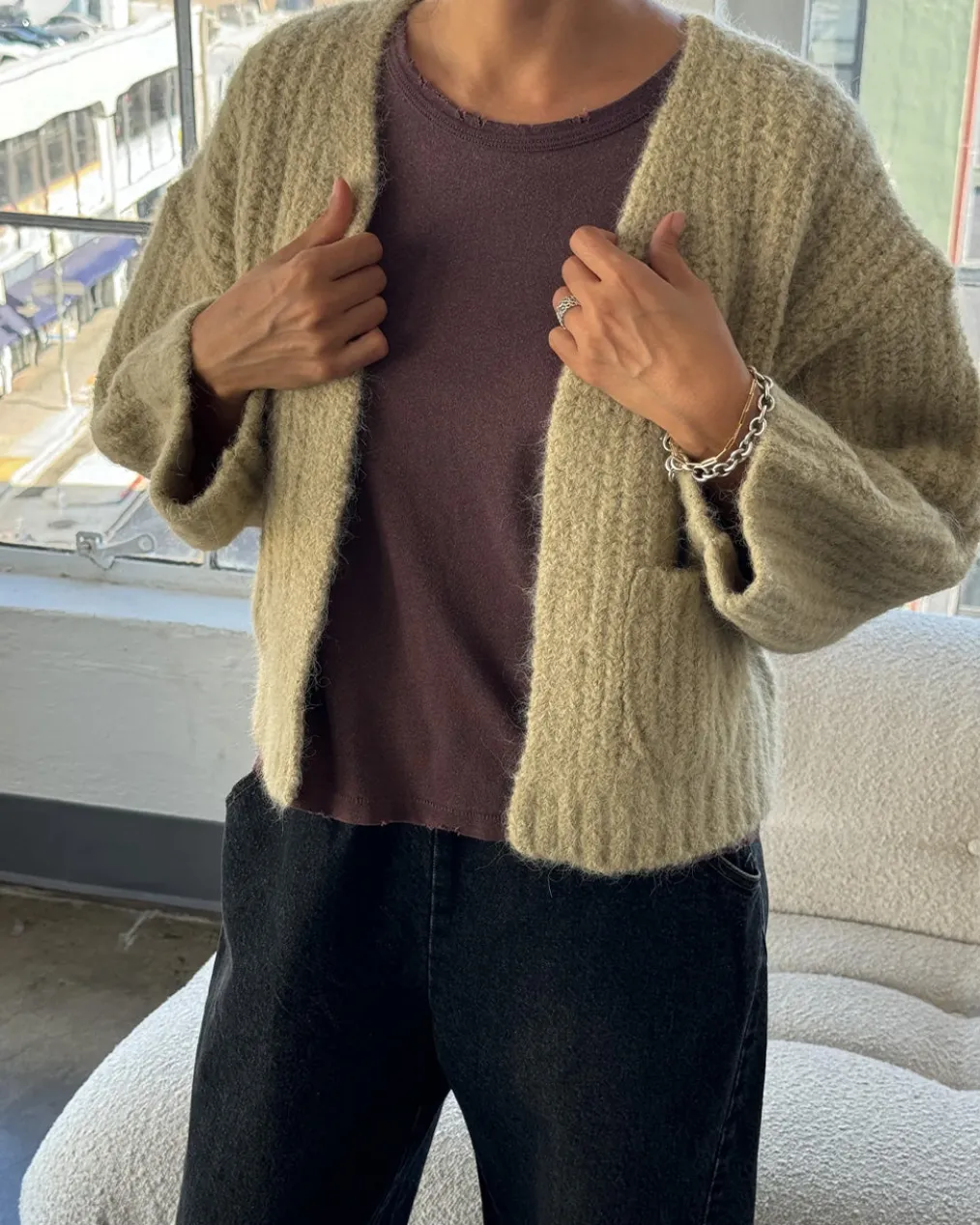 Alpaca Sweater Jacket - Butter