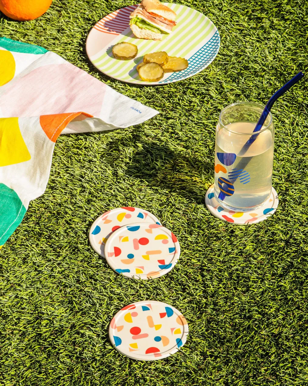 Bamboo Coaster Set - Chips