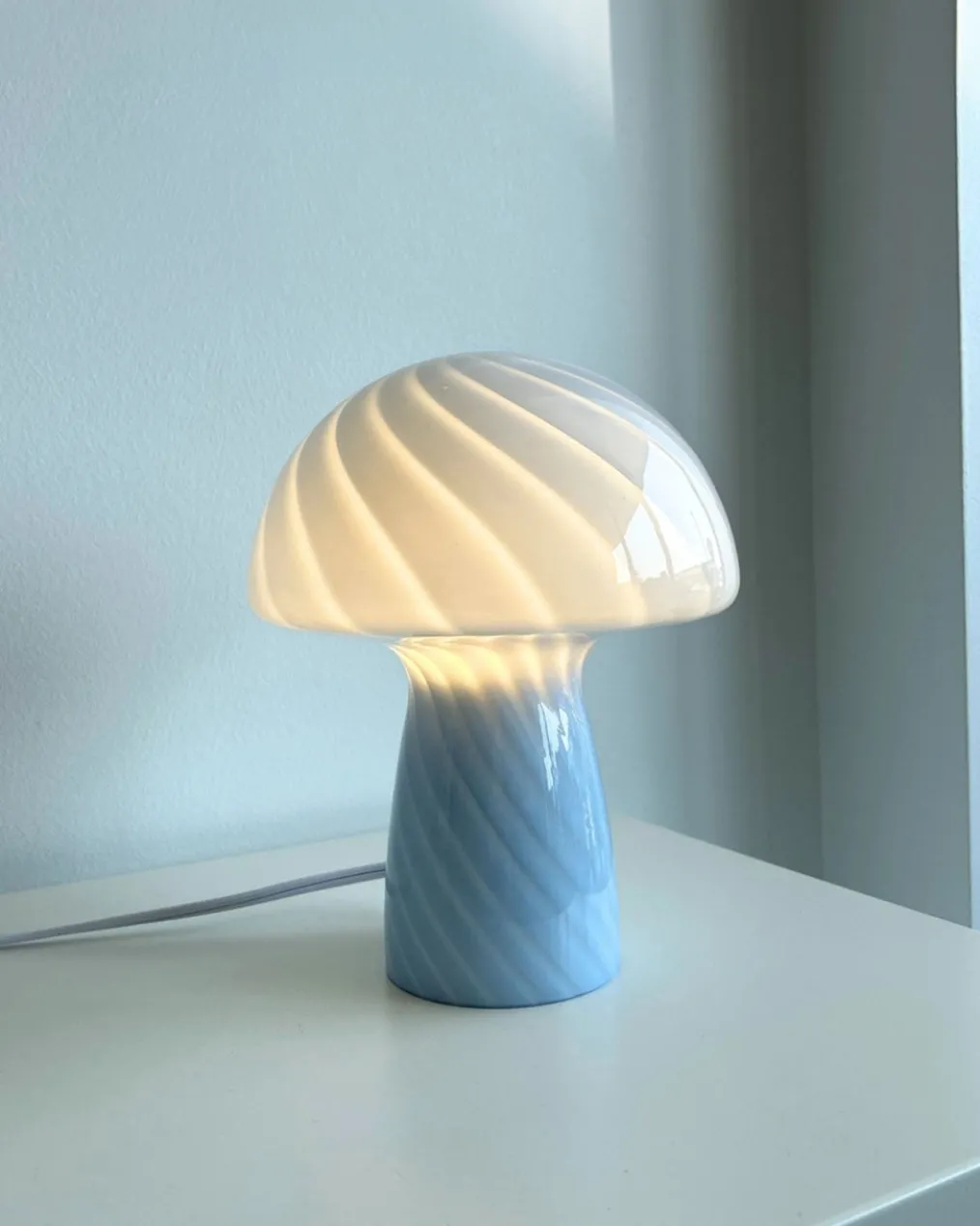 Blue Mini Mushroom Lamp