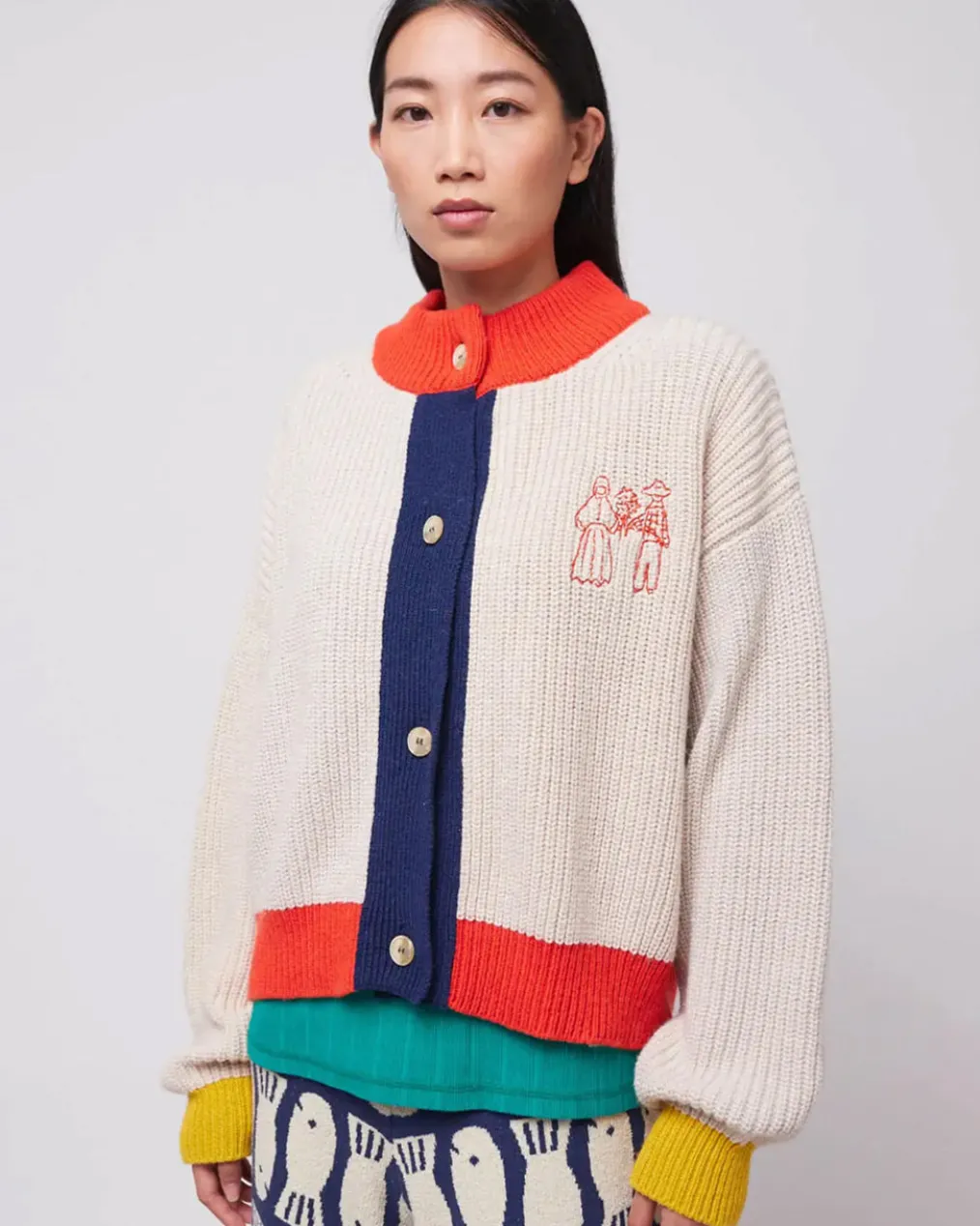 Colorblock Textured Cardigan