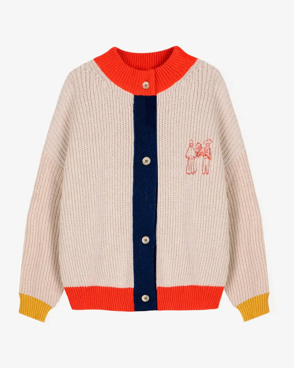 Colorblock Textured Cardigan