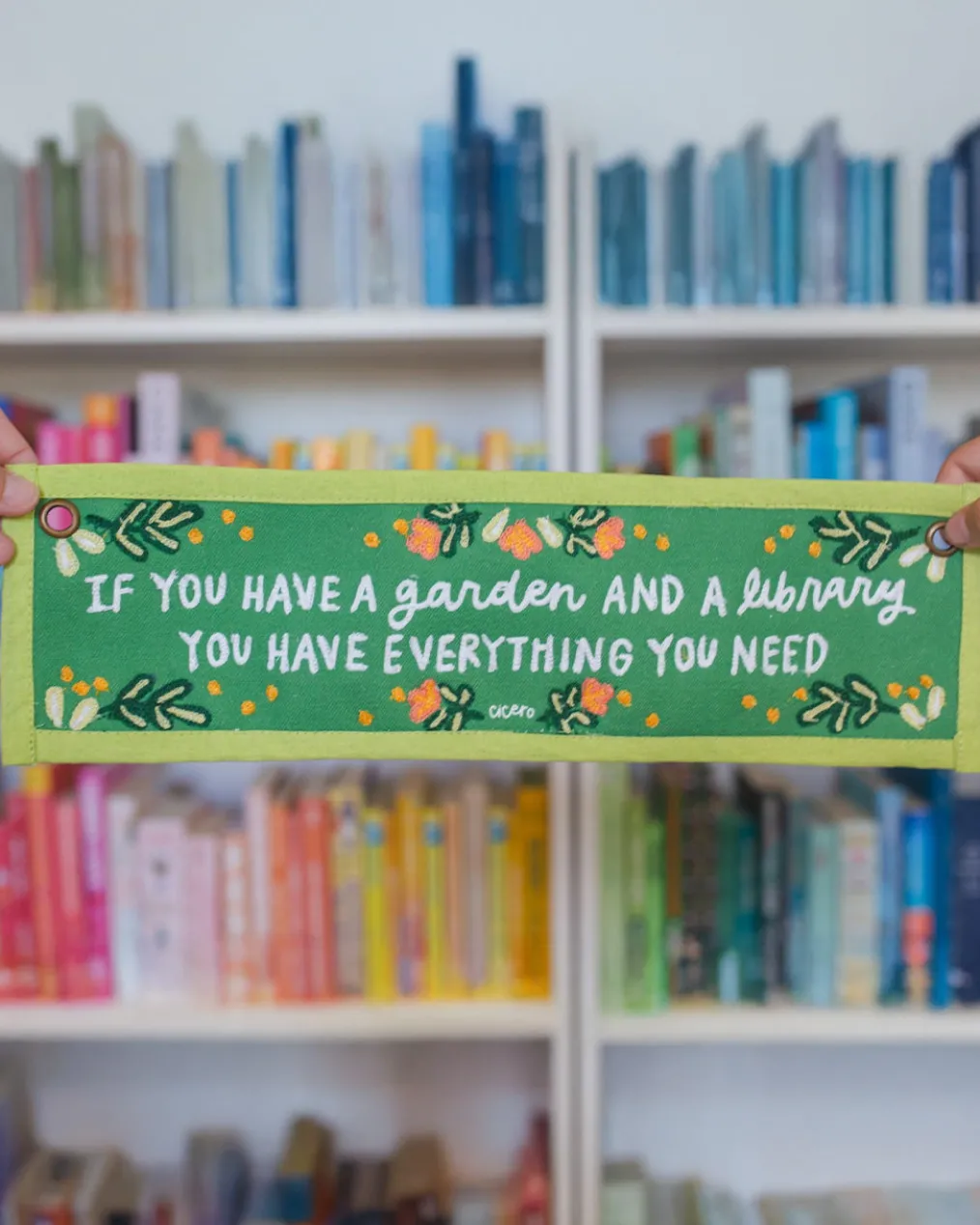 Garden and a Library Canvas Banner