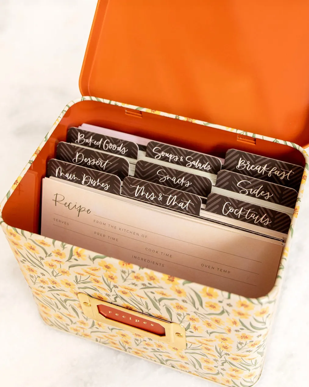 Goldenmane Tin Recipe Box