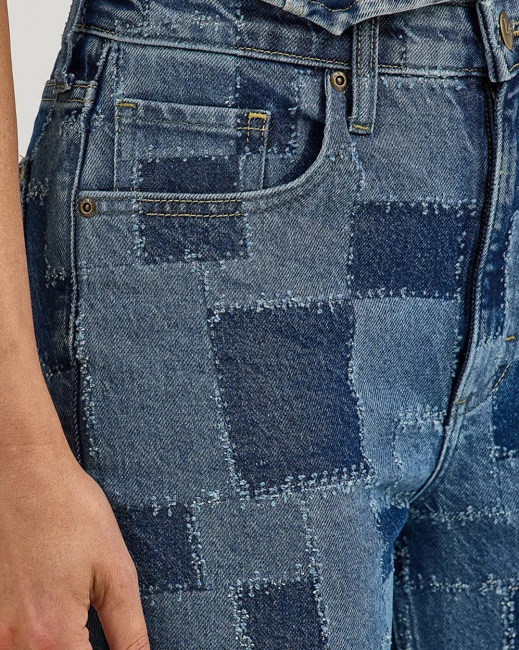 High Rise Patchwork Flare Jeans - Traveling Pant