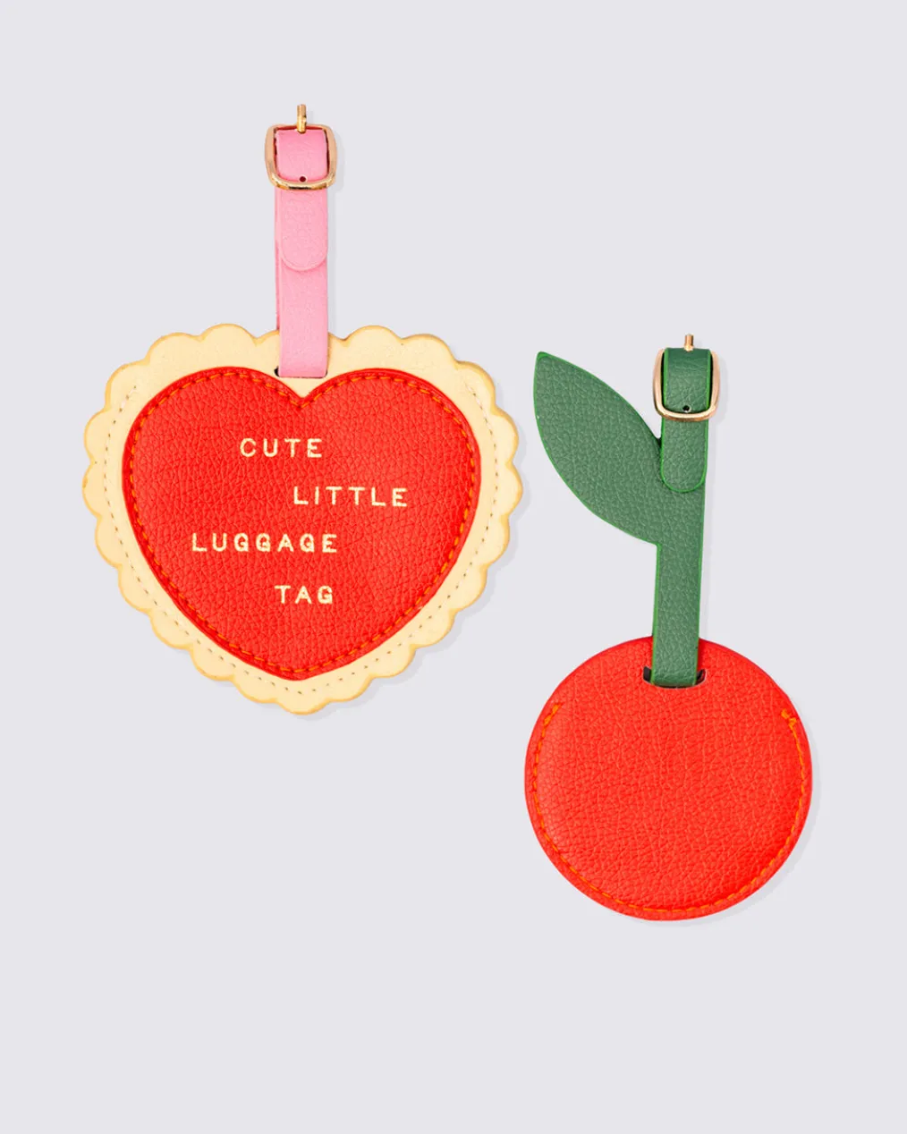Luggage Tag Set - Heart and Cherry