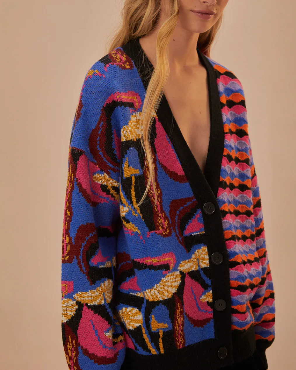 Mixed Mushrooms Knit Cardigan