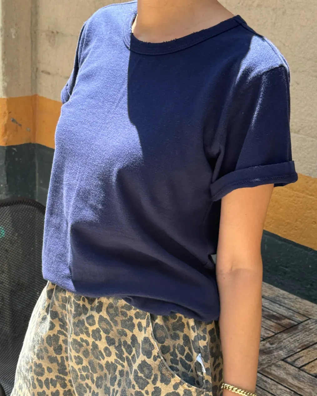 Organic Cotton Vintage Boy Tee - Navy