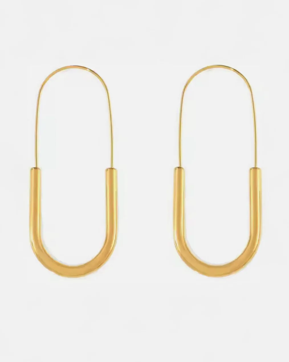 Paperclip Hoop Earrings - Gold