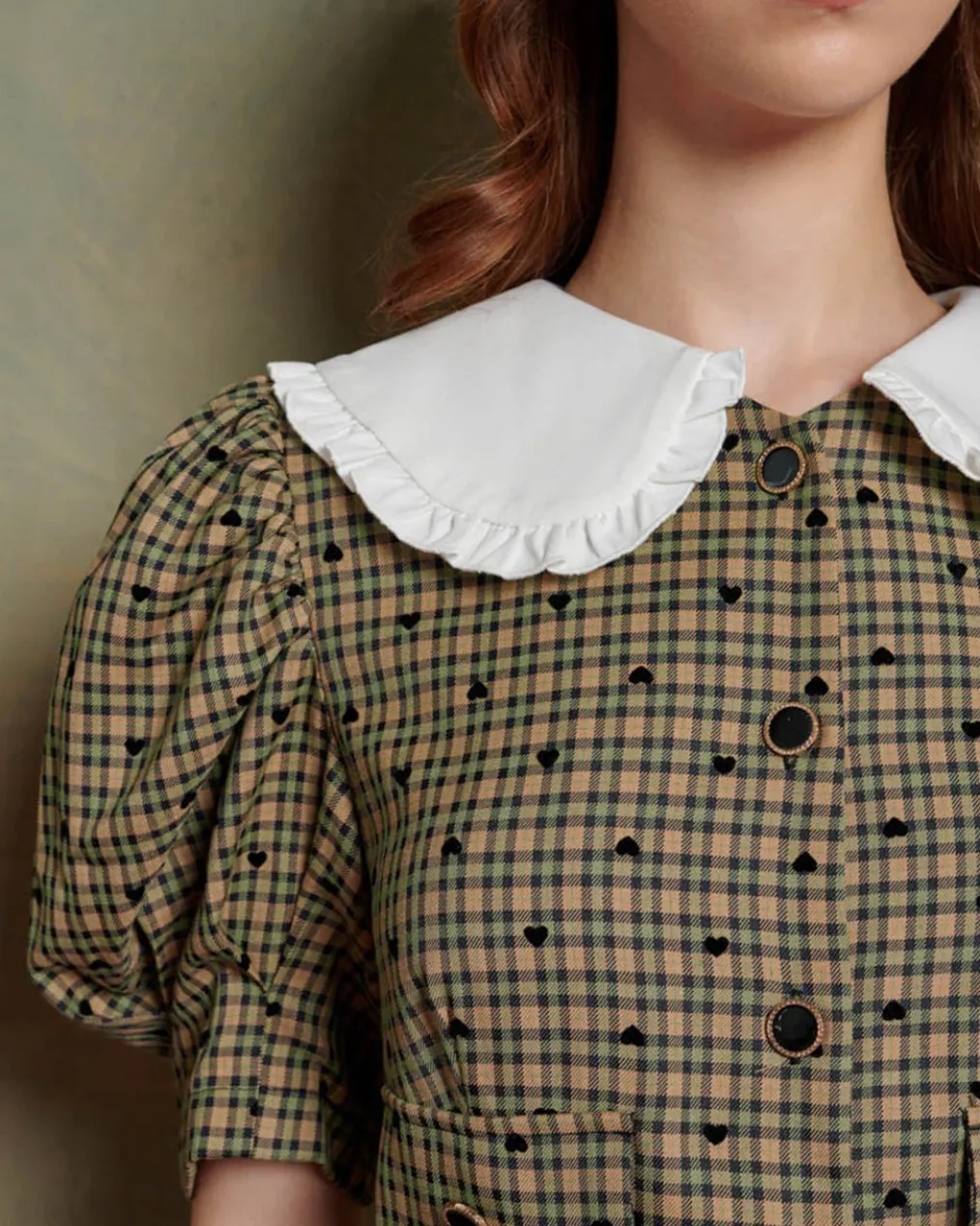 Pine Check Midi Dress