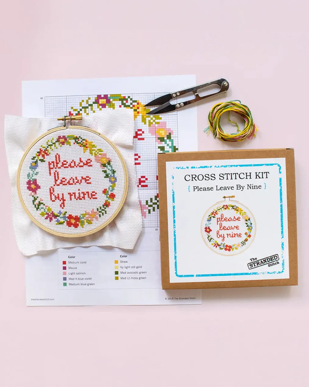 Please Leave By Nine Cross Stitch Kit