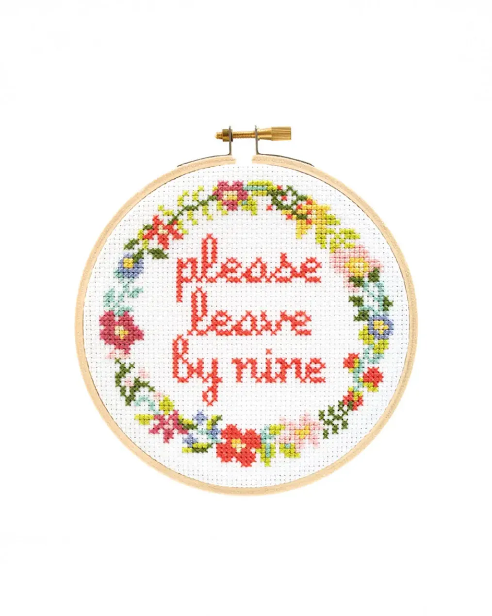 Please Leave By Nine Cross Stitch Kit