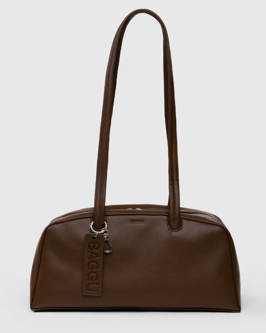 Recycled Leather Bowler Bag - Brown