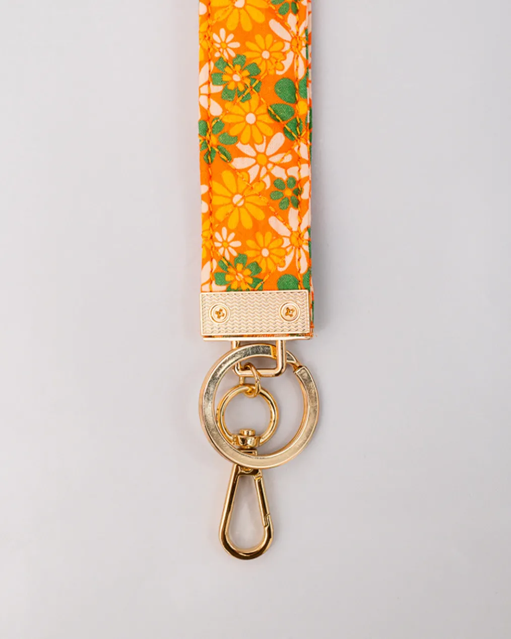 Retro Floral Wristlet Keychain