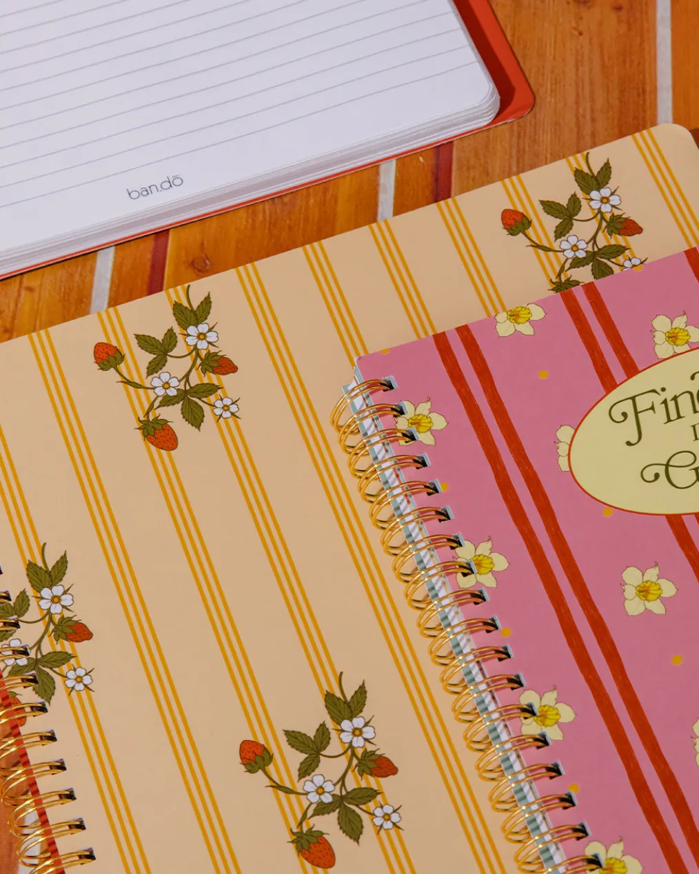 Rough Draft Large Notebook - Floral Stripe