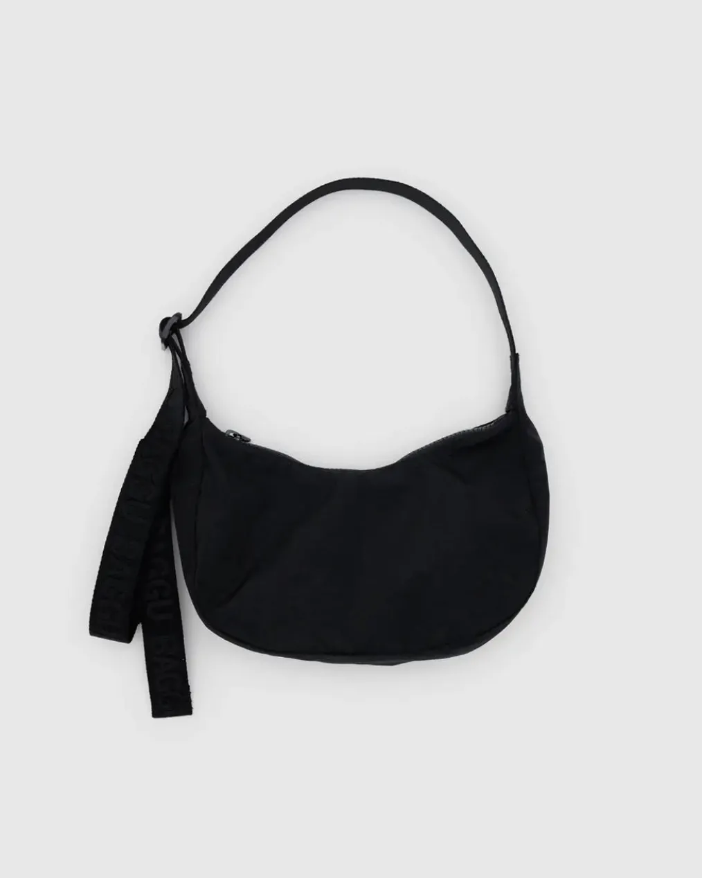 Small Nylon Crescent Bag w/ Key Leash - Black