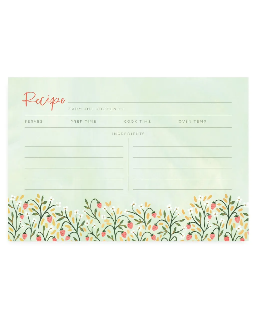 Strawberry Meadow Tin Recipe Box