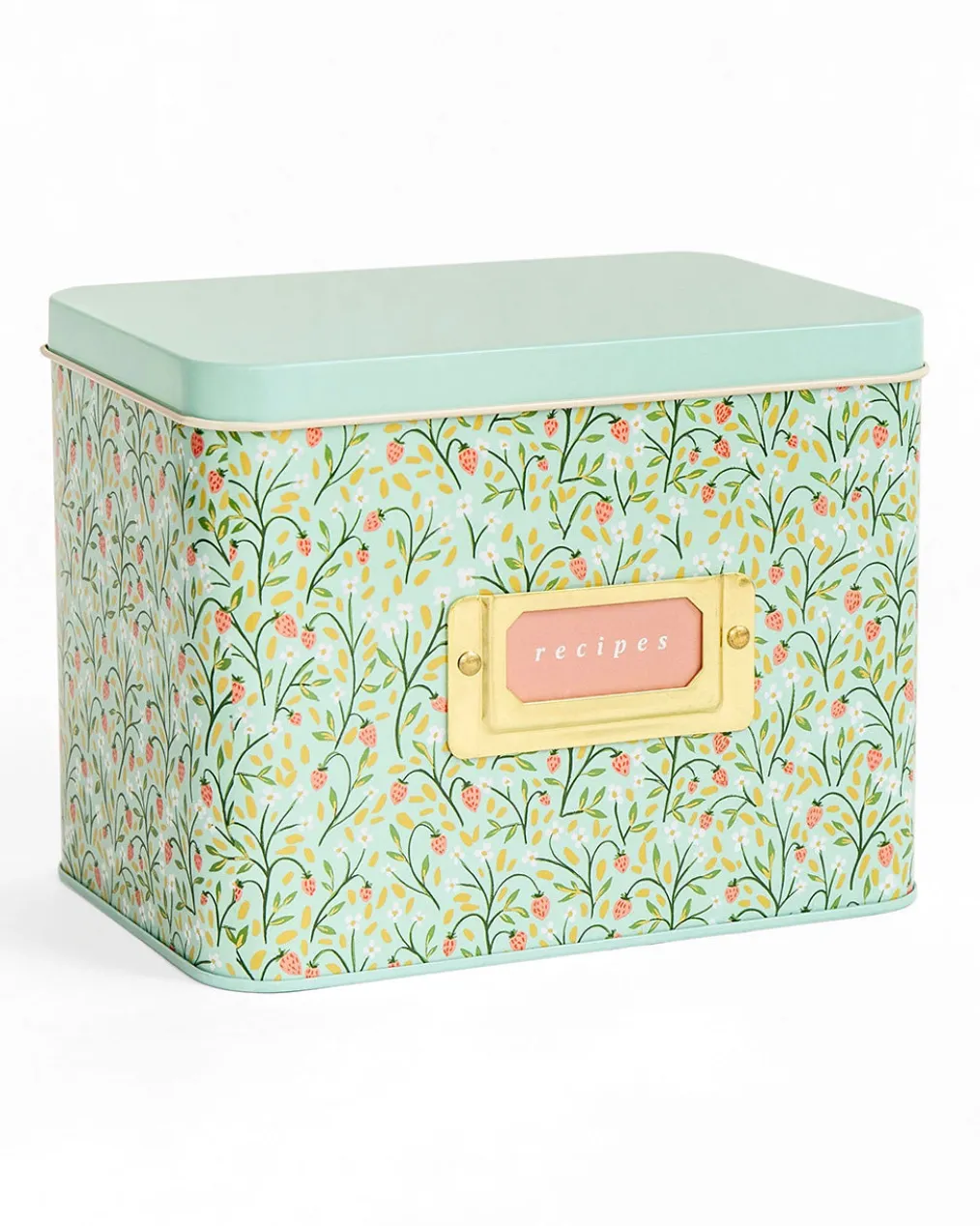 Strawberry Meadow Tin Recipe Box