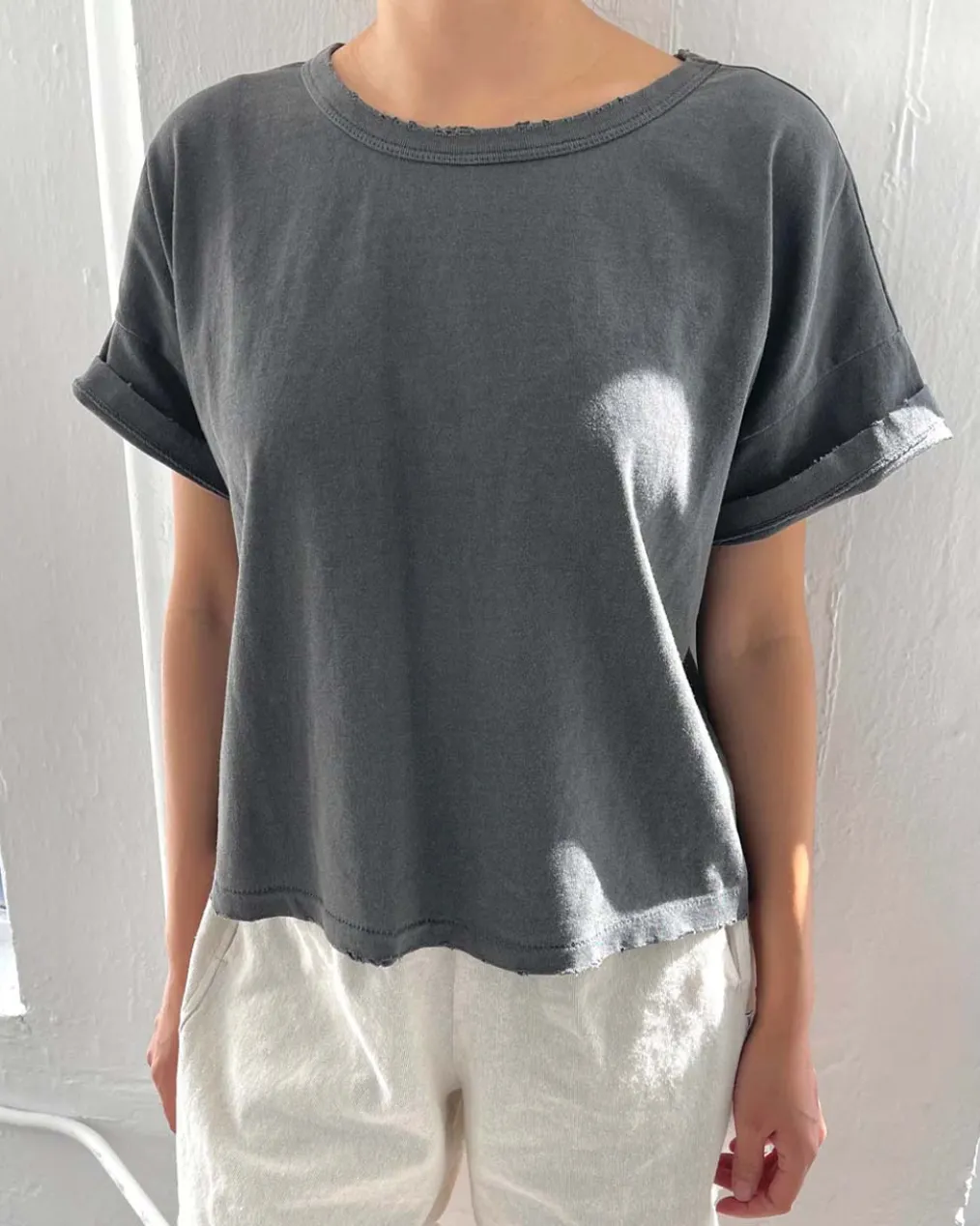 Vintage Fille Tee - Washed Black