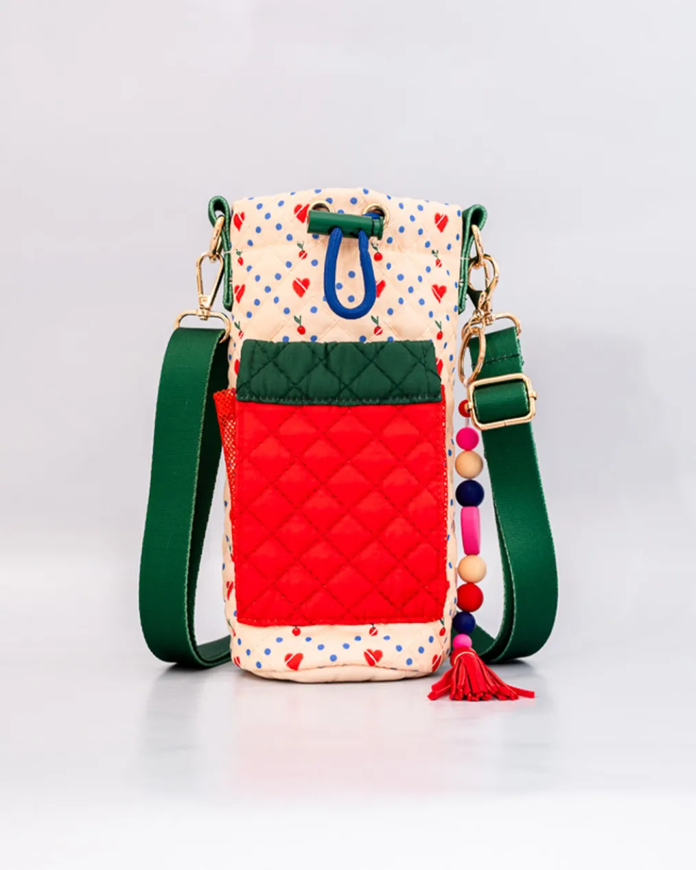 Water Bottle Sling - Cherry Hearts