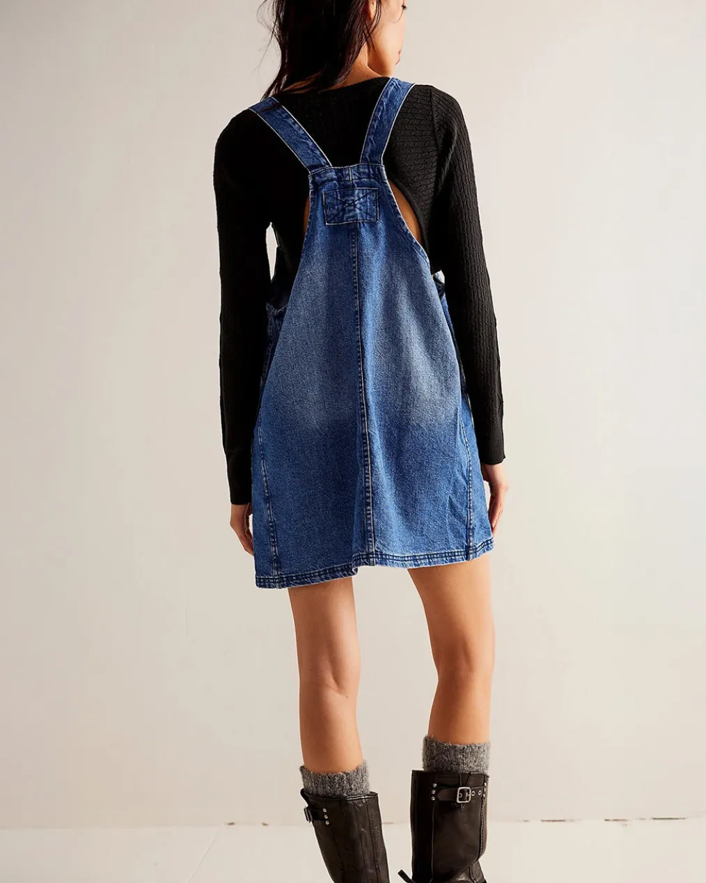 We The Free Overall Smock Mini Dress - Sapphire Wash