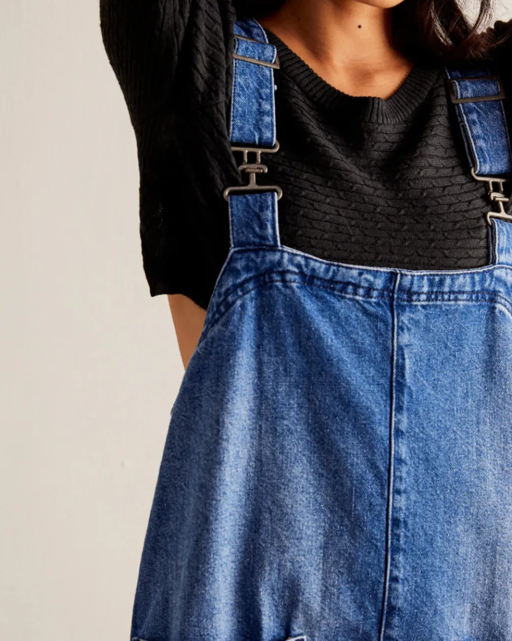 We The Free Overall Smock Mini Dress - Sapphire Wash